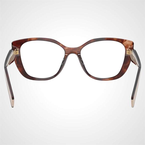 New PRADA Eyeglasses Cat Eye Brown Tortoise Gold 51-17-140 Womens